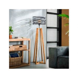 Vloerlamp twist houten kruisframe / Slate grey