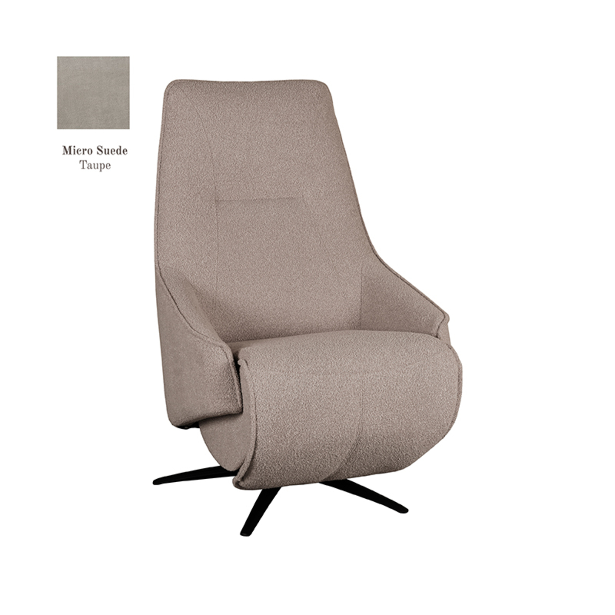 Fauteuil Odense - Taupe - Micro Suede - Elektrische
